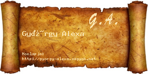 György Alexa névjegykártya